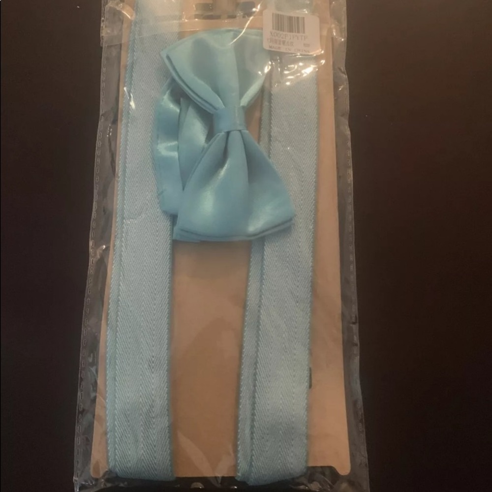 Boys bow tie and suspender set brand new